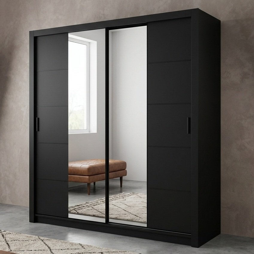 Centre Mirror Matte Wardrobe