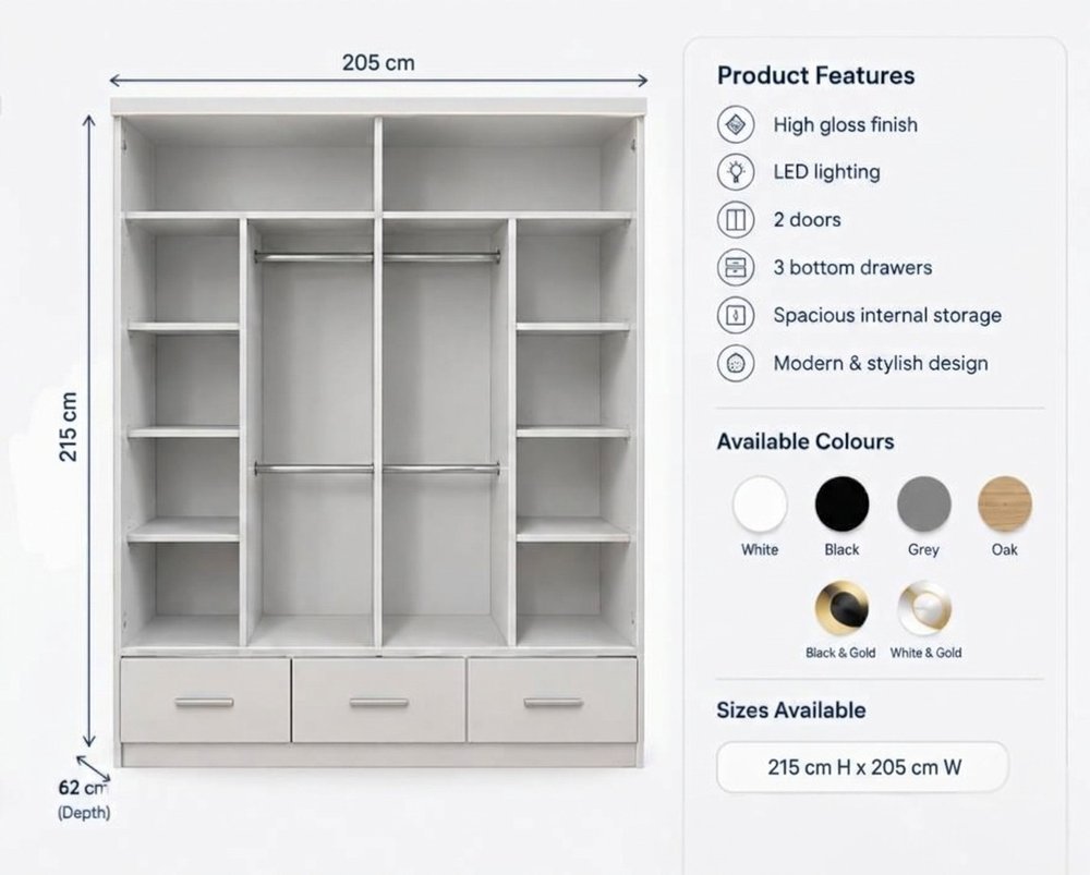 Product Specification – 205cm